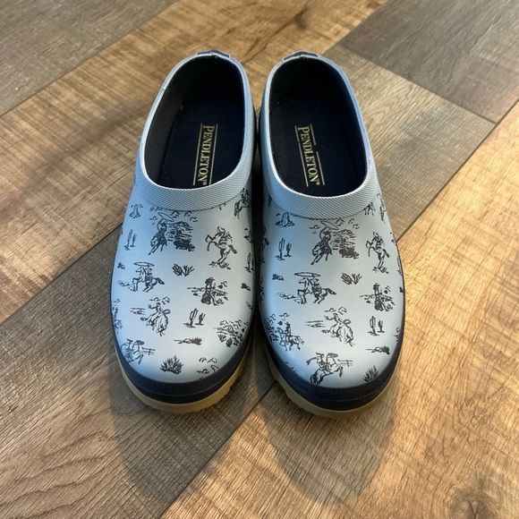 Pendleton Blue Garden Shoes Cowgirl Size 6 EUR 37 - Picture 11 of 14